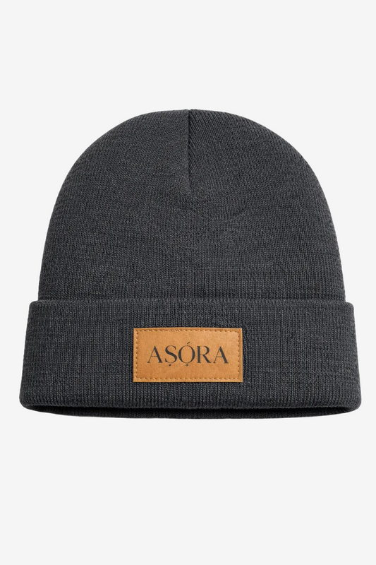 Winter Beanie Hat-Cotton, Satin-lined, Charcoal Gray