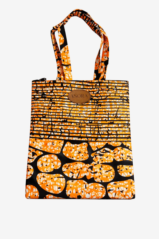 Ankara Tote Bag, Orange brick